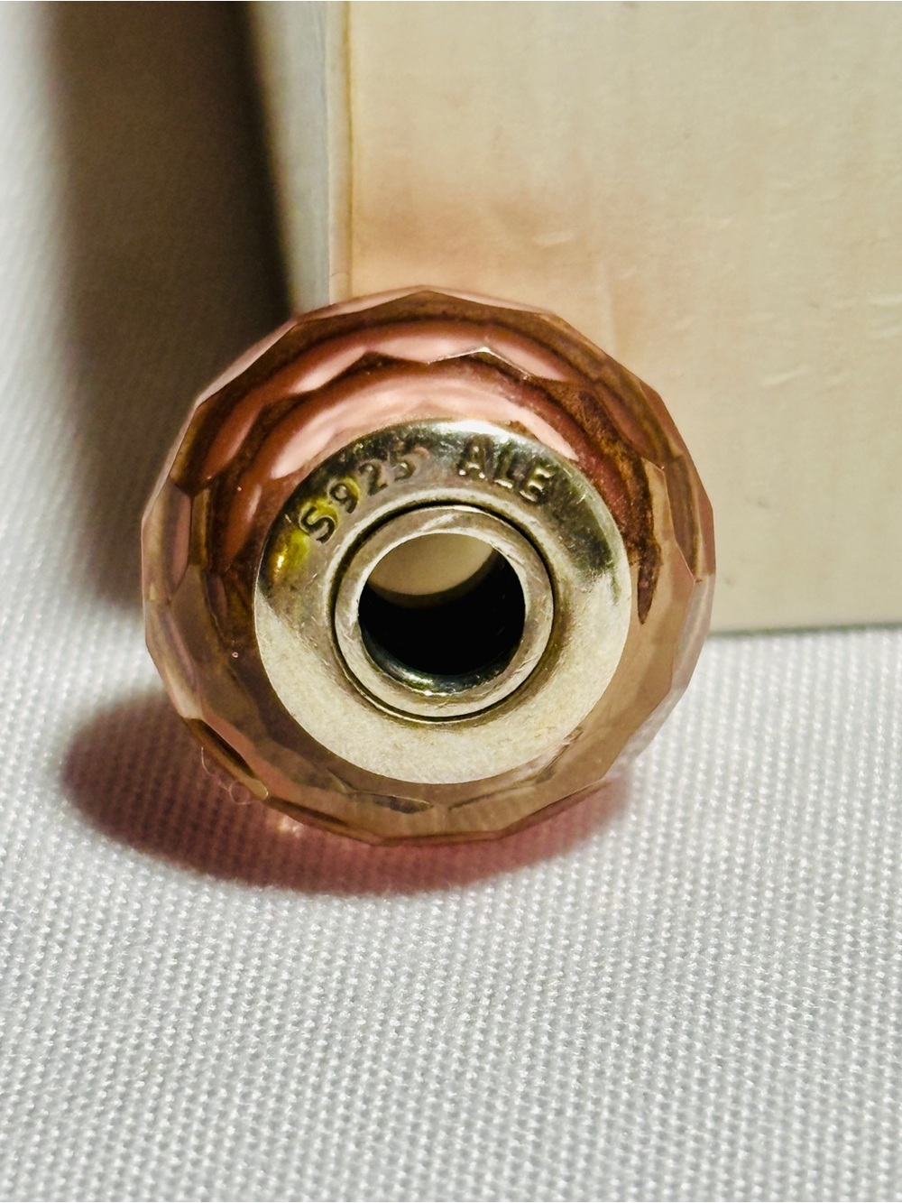 RETIRED Pandora Pink Faceted Murano-Style Charm